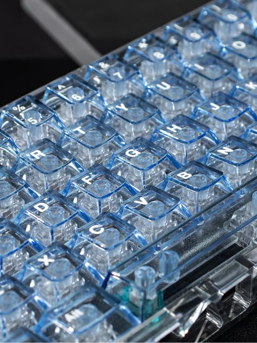 Transparent Blue Gaming Keycap Set